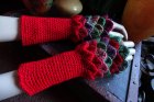 Crochet dragonscale armwarmers